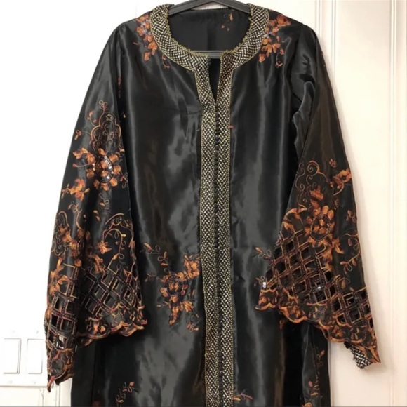 🆕 Black Kaftan NEW - Picture 1 of 8